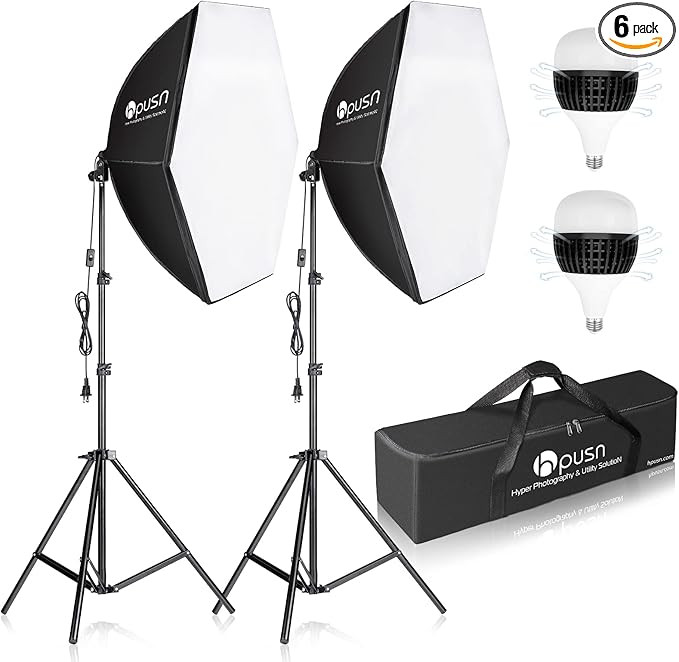 HPUSN Softbox Photography Lighting Kit 30"X30" Professional Continuous Lighting System Photo Stud... | Amazon (US)