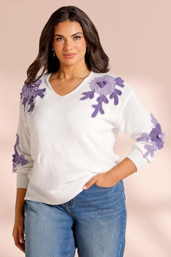 Plus Size 3d Floral Sweater | Cato Fashions