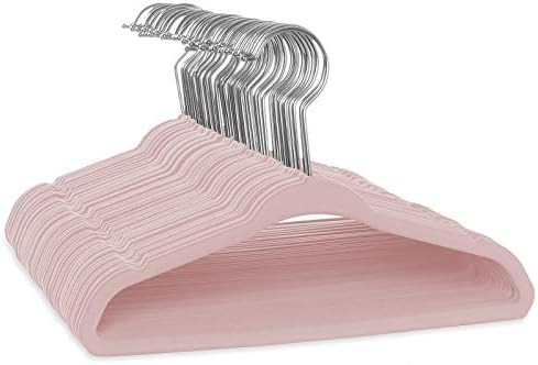 Casafield 50 Velvet Baby Hangers - 11" Size for Infant & Toddler Clothes - Light Pink | Amazon (US)