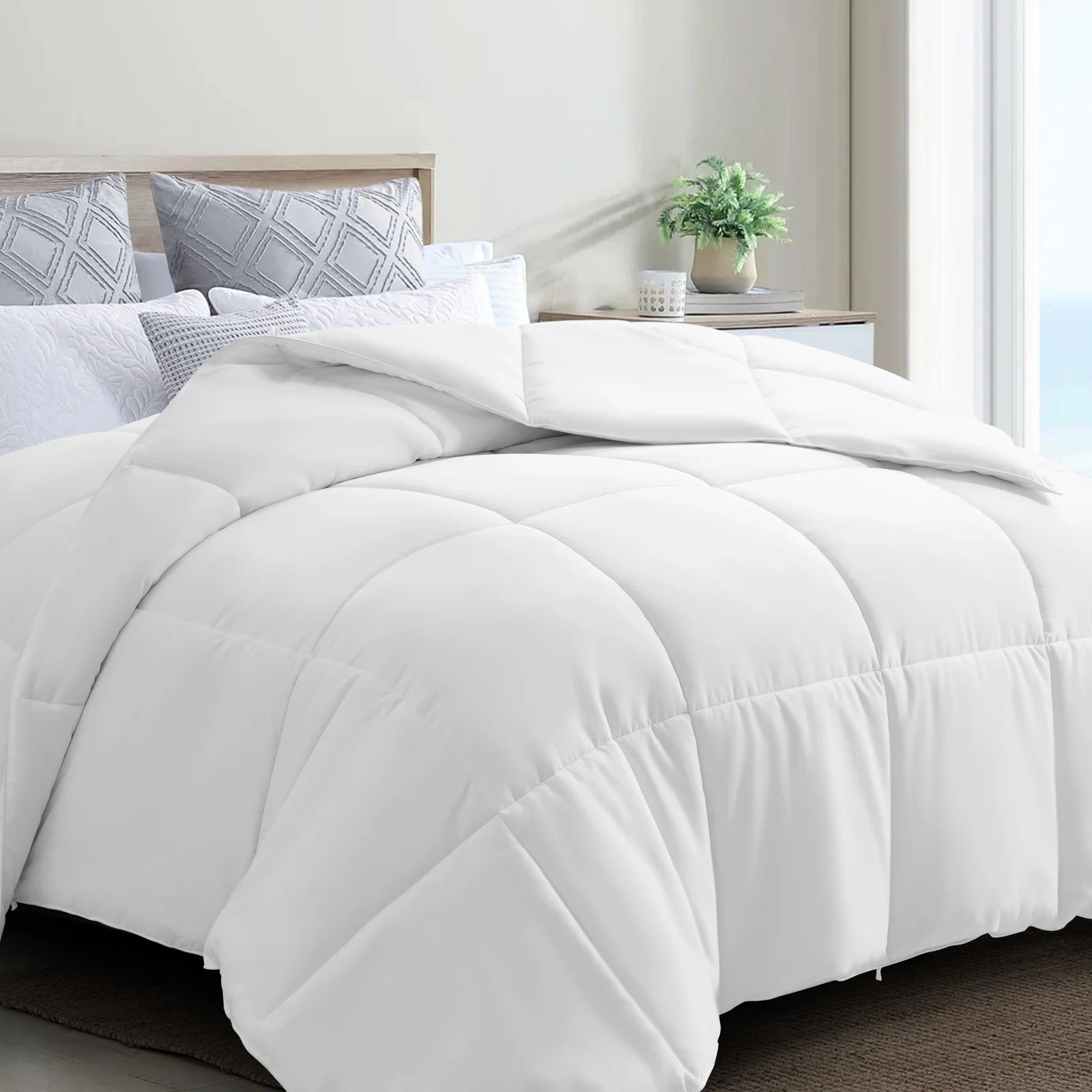 Balichun Queen Comforter Duvet Insert - Quilted White, All Season Down Alternative Queen Size Bed... | Walmart (US)