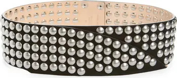 Isabel Marant Lona Stud Calfskin Leather Belt | Nordstrom | Nordstrom