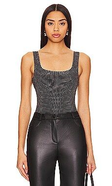 Good American Crystal Modern Tank Bodysuit in Black001 from Revolve.com | Revolve Clothing (Global)