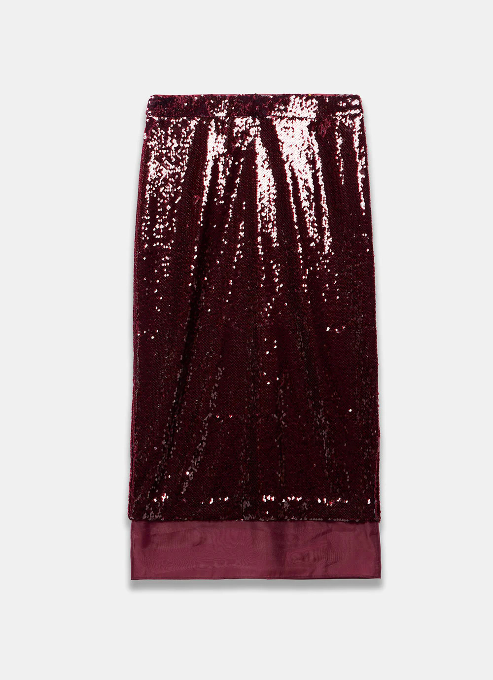 Burgundy Sequin Midi Skirt | Mint Velvet