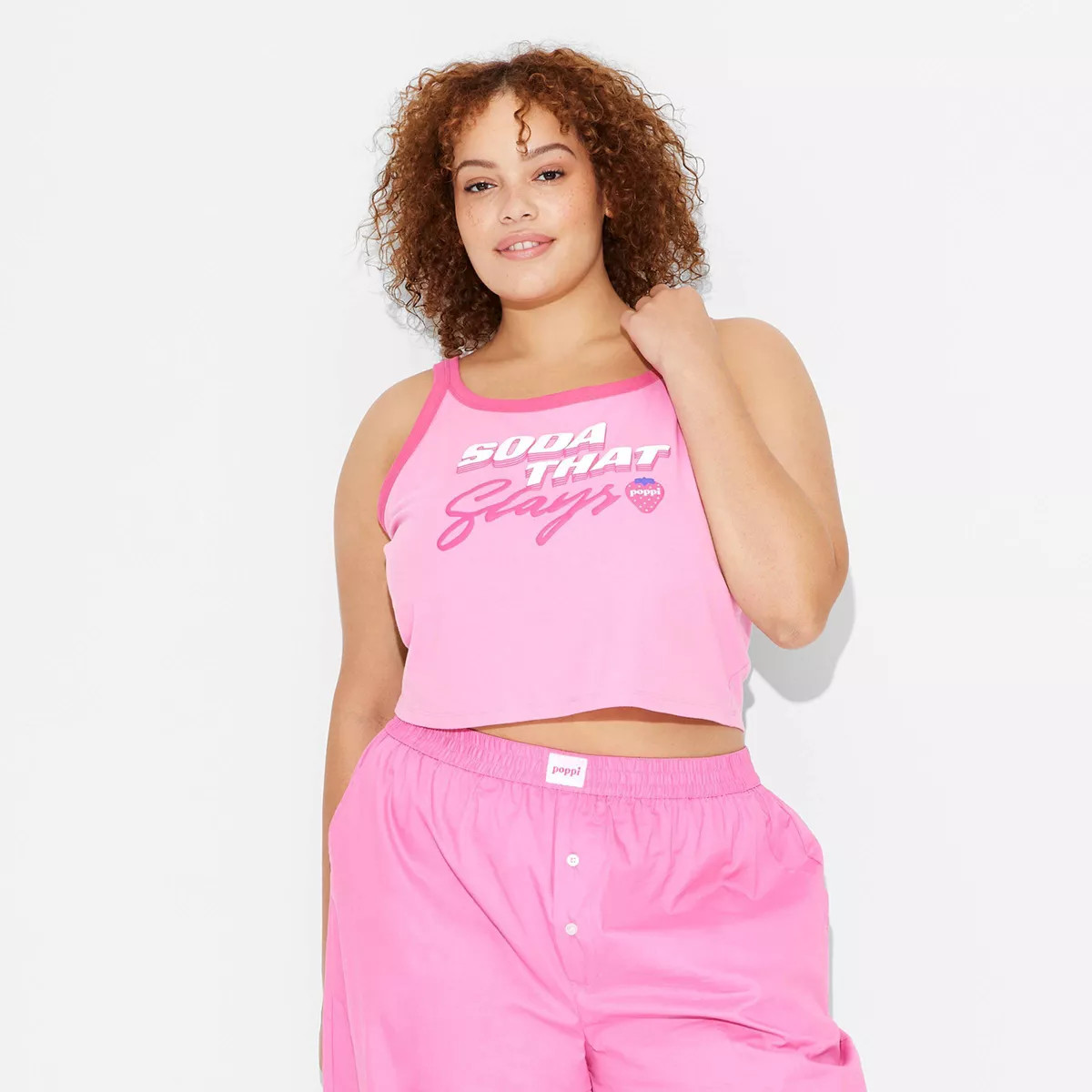 Adult Poppi Sleep Slay Graphic Pajama Tank Top - Pink 3X | Target