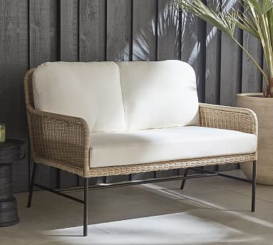 Tulum All-Weather Wicker 47" Patio Loveseat | Pottery Barn (US)
