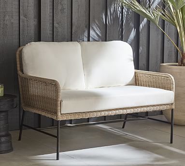 Tulum All-Weather Wicker 47&quot; Patio Loveseat | Pottery Barn (US)