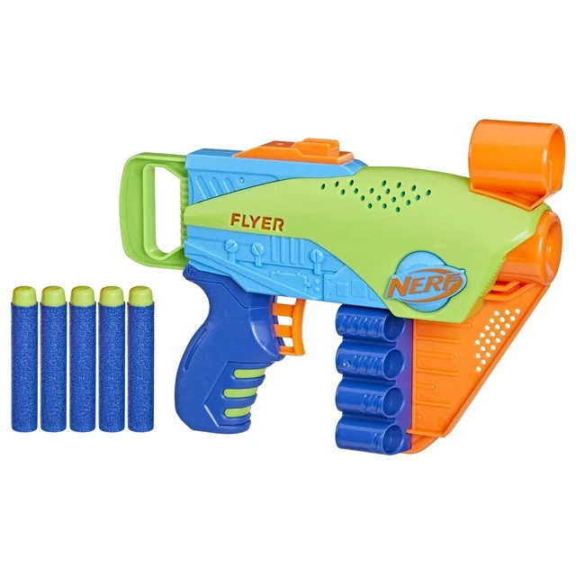 Nerf Elite Junior Flyer, Easy Play Toy Foam Blaster, 5 Nerf Elite Darts | Walmart (US)