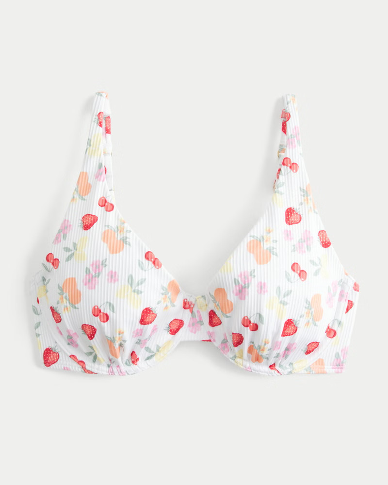 Curvy High Apex Ribbed Underwire Bikini Top | Hollister (US)