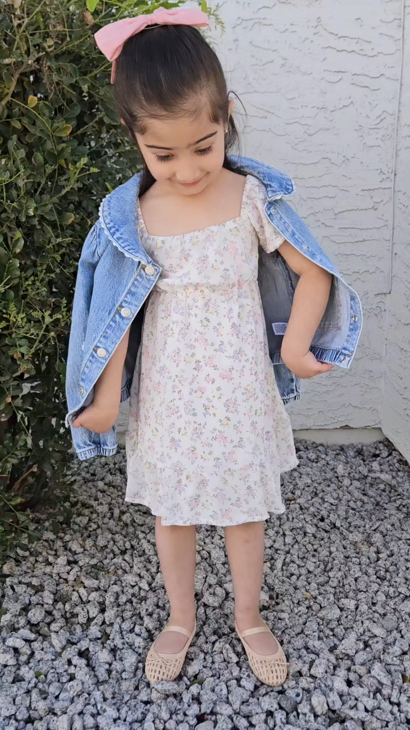 Easy little outfits like this are my favorite 🤍Soft florals, comfy shoes, and pieces she can actually play in.I love outfits that feel special but still work for everyday preschool moments 🌸My daughter wears 5T and she fit in the xs 😊

#LTKSeasonal #LTKmomlife