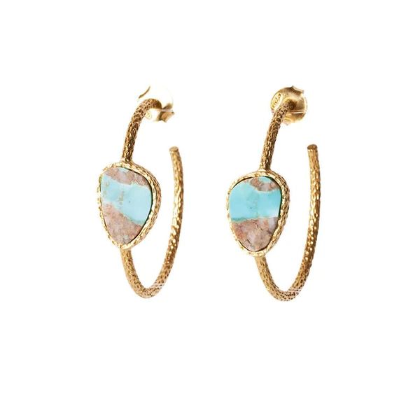 Hoop Earrings - Turquoise | Christina Greene 
