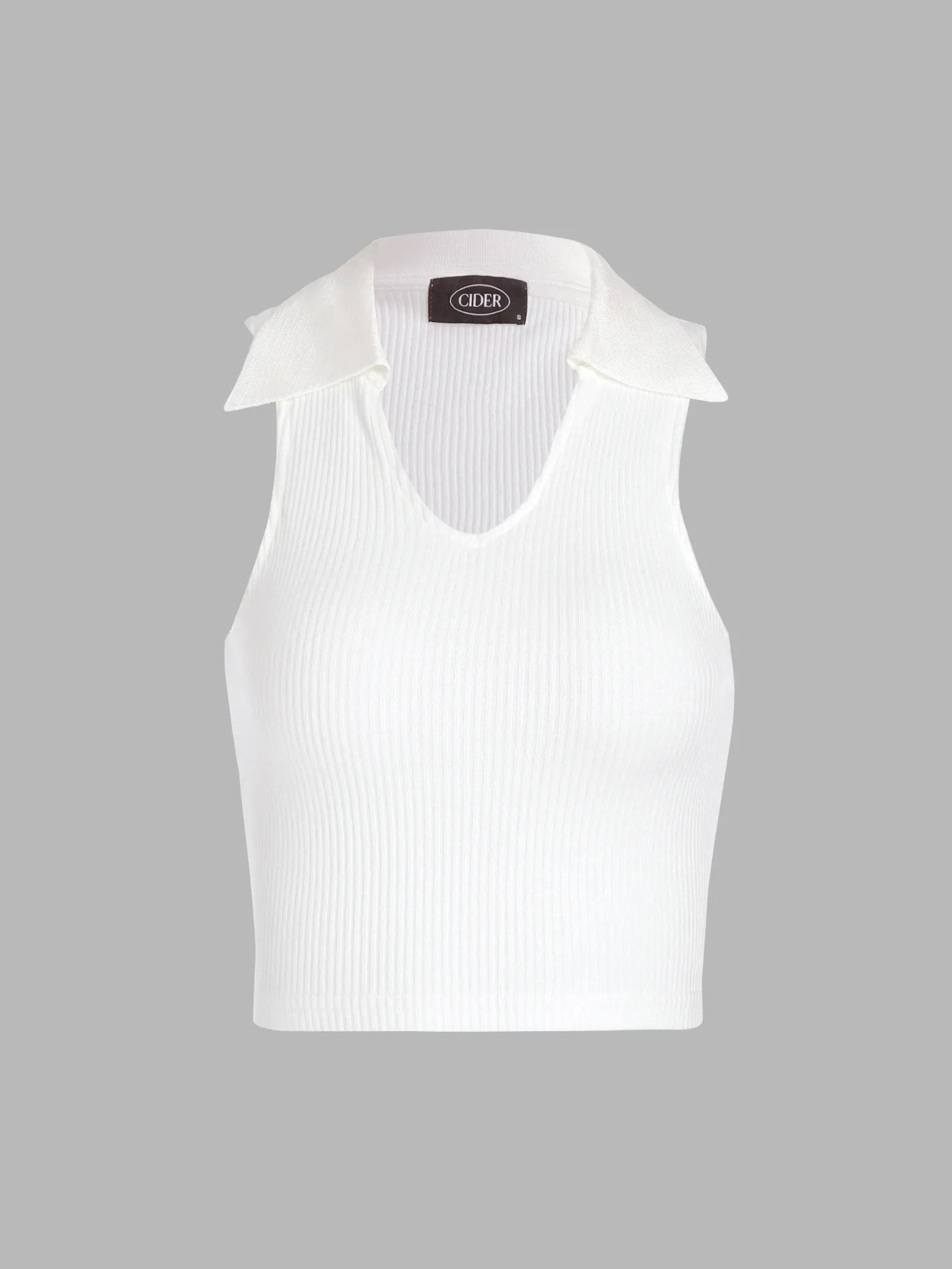 White Collared Tank Top - Cider | Cider