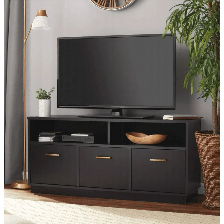 Mainstays 3-Door TV Stand Console for TVs up to 50", Blackwood Finish | Walmart (US)