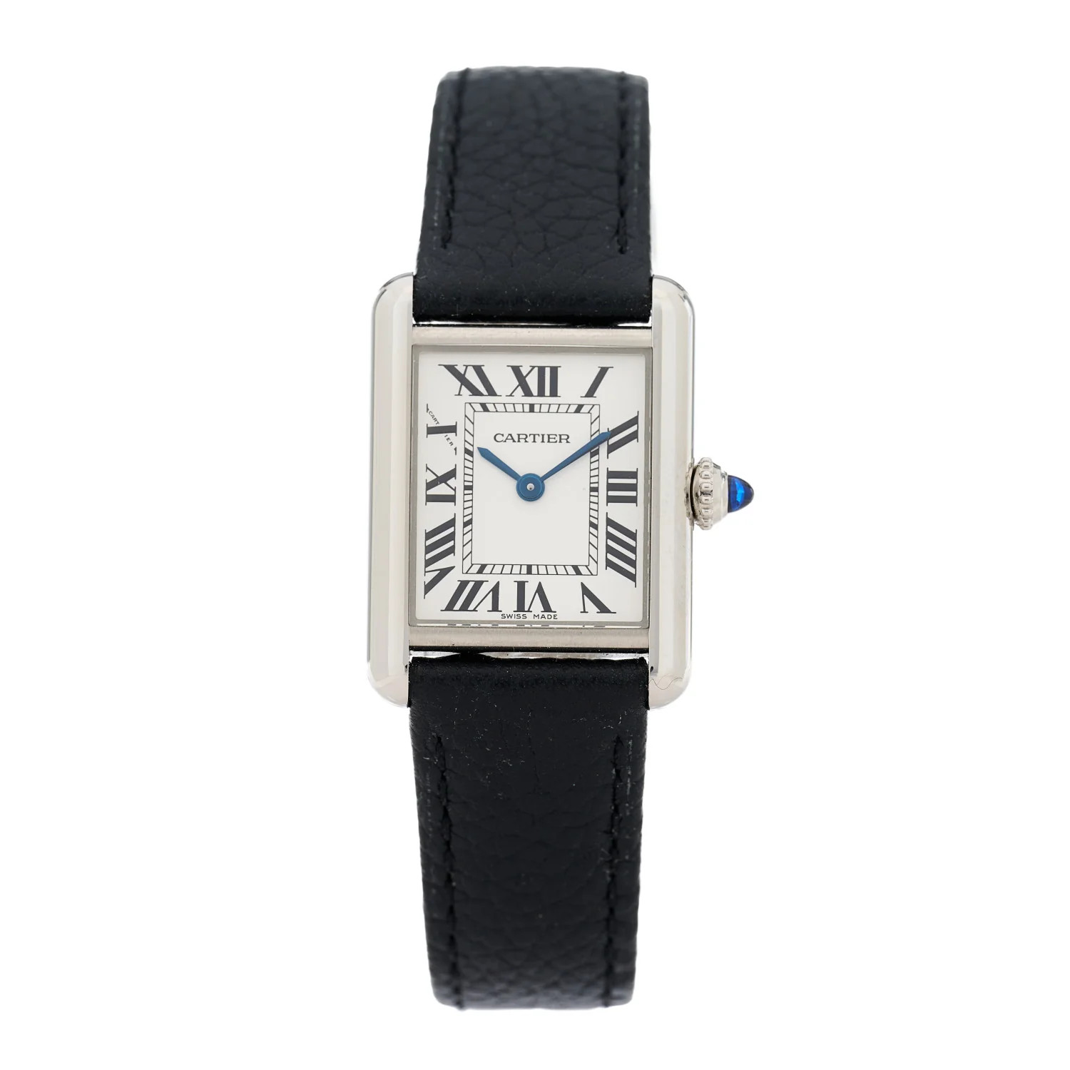 Stainless Steel Calfskin 22mm Must de Cartier Tank Quartz Watch | FASHIONPHILE (US)