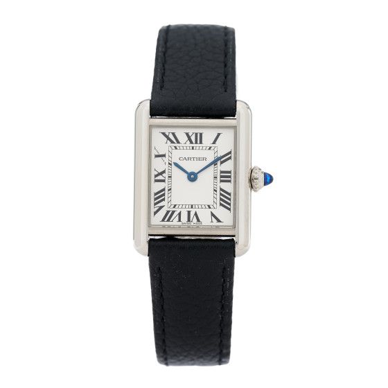 Stainless Steel Calfskin 22mm Must de Cartier Tank Quartz Watch | FASHIONPHILE (US)