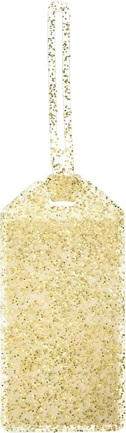 Kate Spade New York Silicone Luggage Tag with Strap, Gold Glitter | Amazon (US)