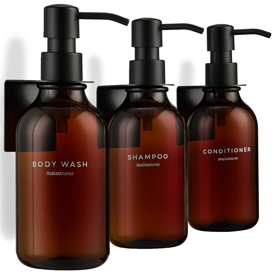 MaisoNovo Shampoo and Conditioner Dispenser - Shower Soap Dispenser Wall Mounted - 16.9 fl oz Set... | Amazon (US)