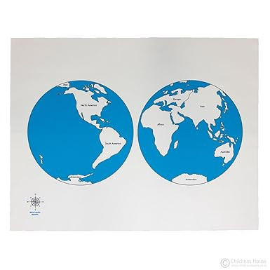 Kinderhuis- 8 Labeled Control maps SET Classroom Grade durable Geography Montessori Materials Cas... | Amazon (US)