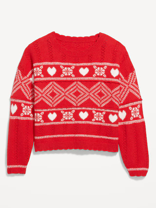 Crew-Neck Heart Sweater | Old Navy (US)