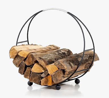 Round Charcoal Iron Log Holder | Pottery Barn (US)