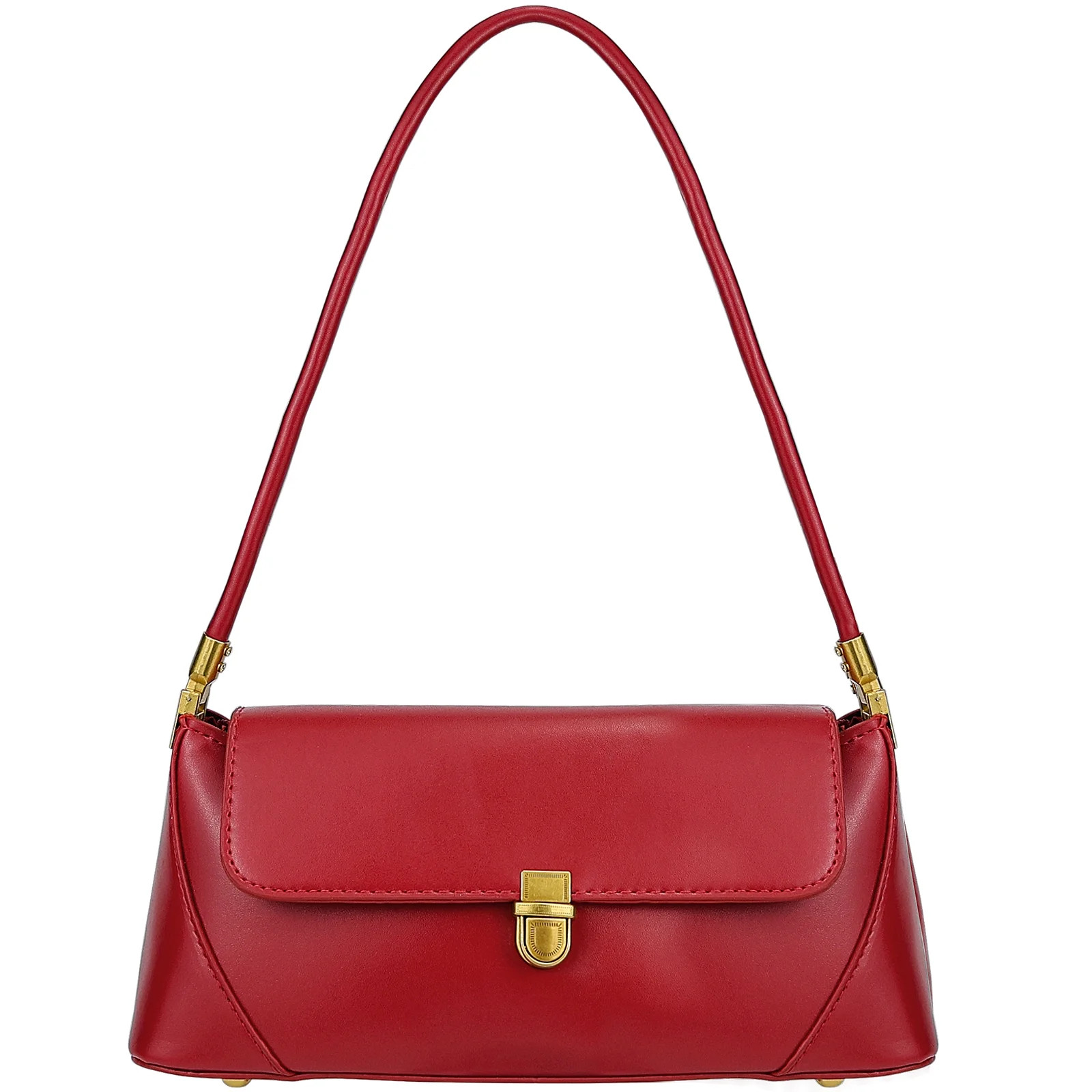Farcauo Shoulder Bags Vintage Small Purses for Women Red Pu Leather Tote Handbags | Walmart (US)