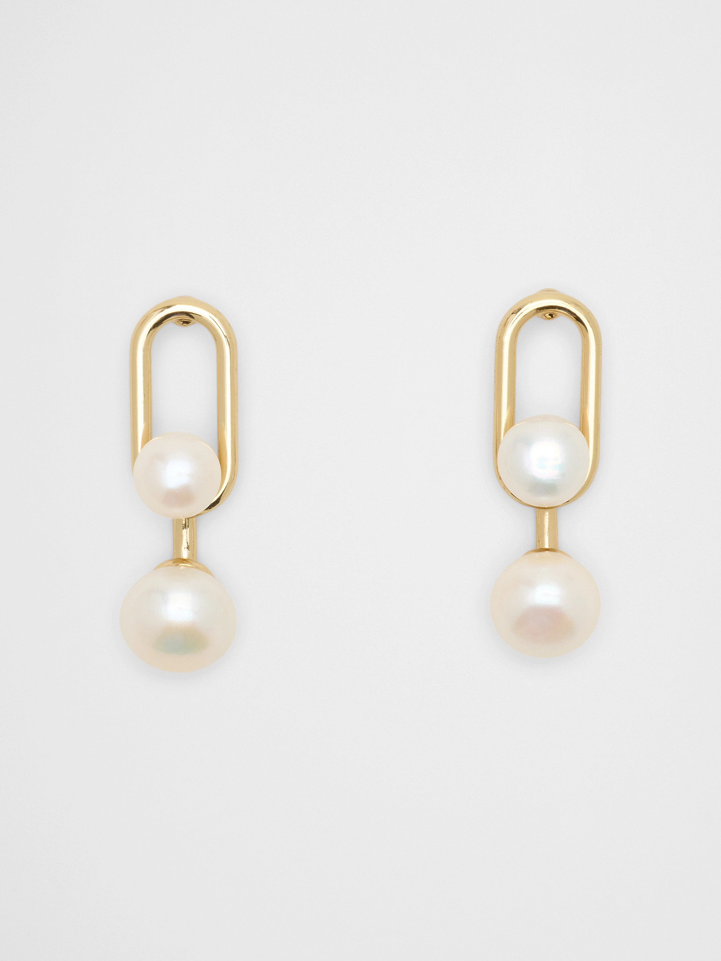 Oval Metal Pearl Drop Earrings | Banana Republic Factory