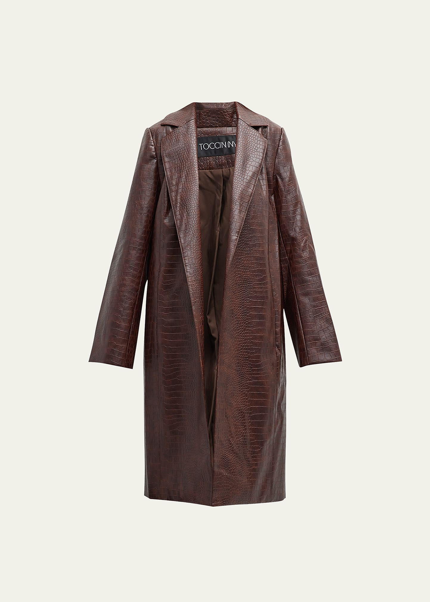 Toccin Faux Crocodile Leather Open-Front Coat | Bergdorf Goodman