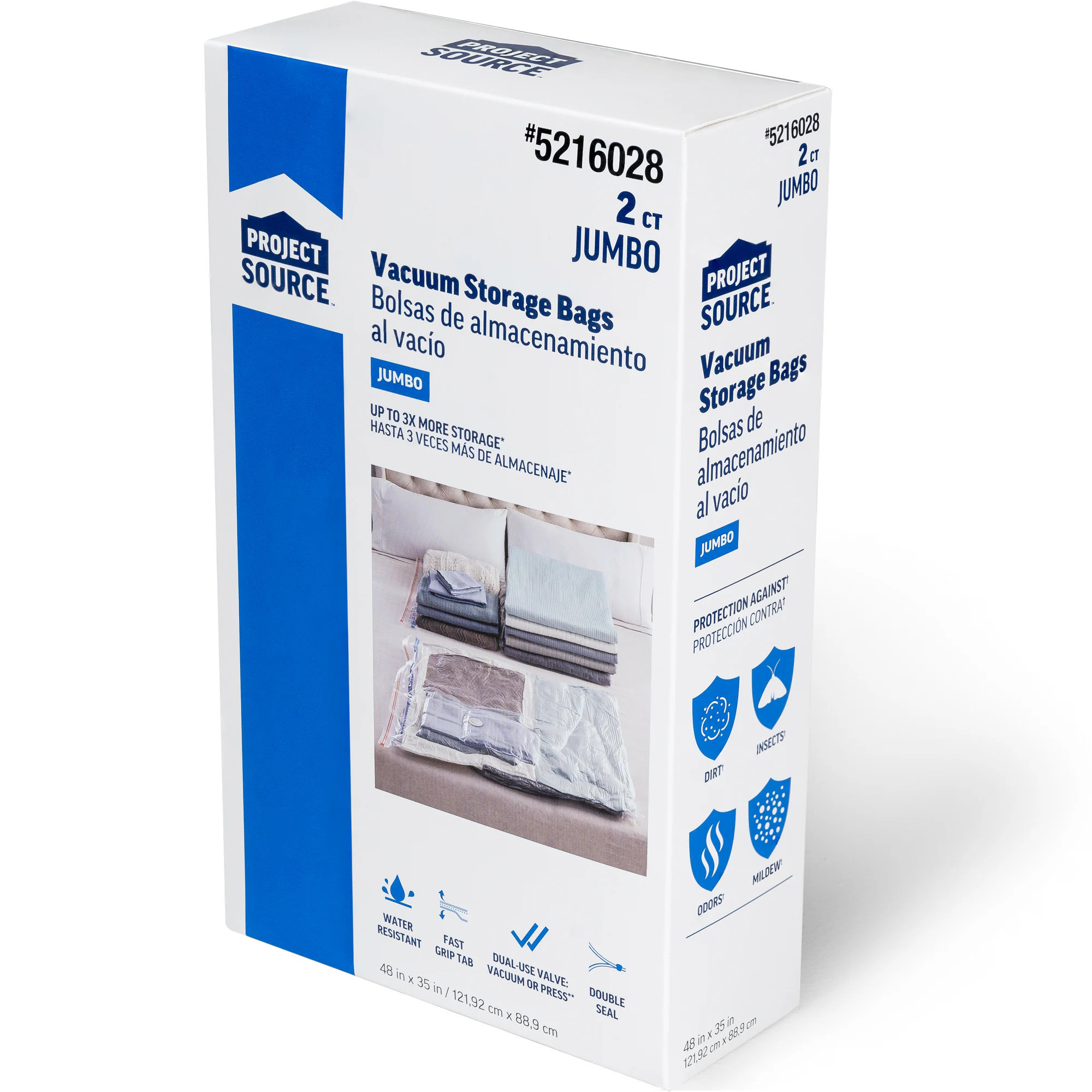 Project Source Jumbo Shrink-Pak 2 -Count X-large Heavy Duty Clear Vacuum Seal Storage Bags ( 48-in H x 35-in W ) | 7048LWSPDQ-463 | Lowe's