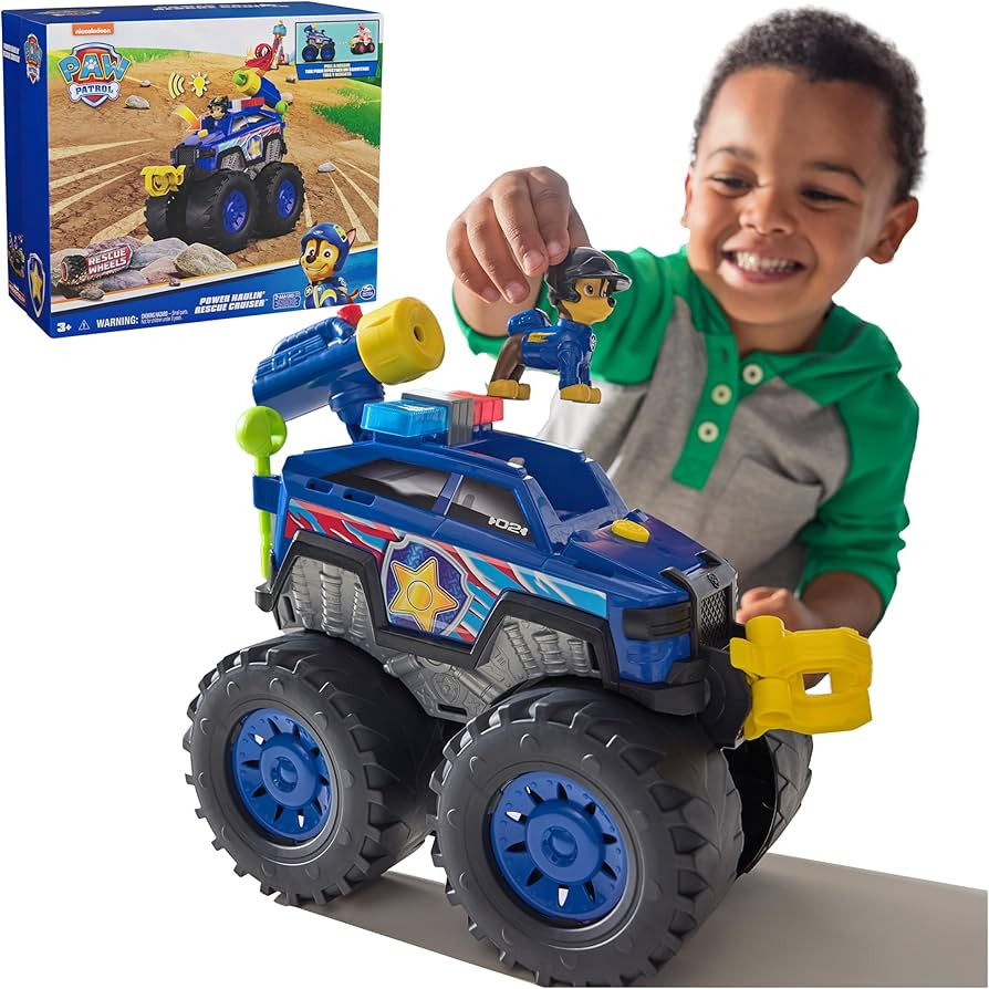 Paw Patrol: Rescue Wheels Chase’s Power Haulin’ Cruiser, Toy Truck with Launcher, Motorized W... | Amazon (US)