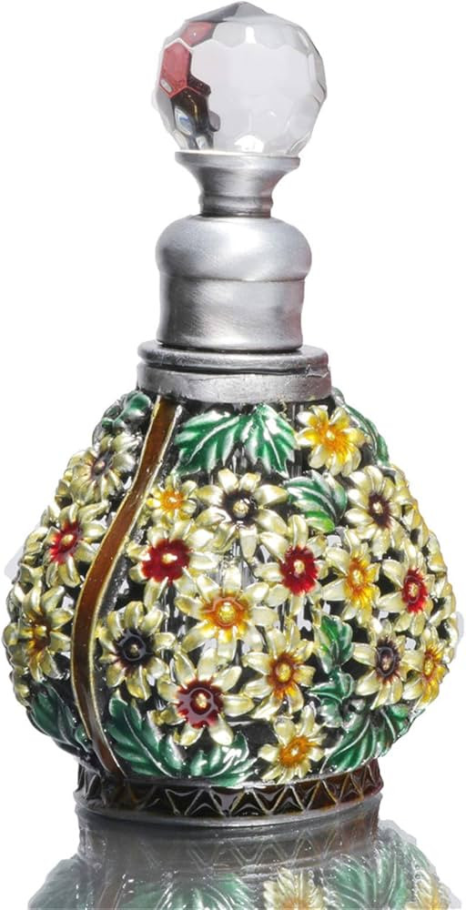 Waltz&F Vintage Tubular Perfume Bottle Jeweled Empty Refillable Essential Oil Bottle 6ml (Daisy) | Amazon (US)