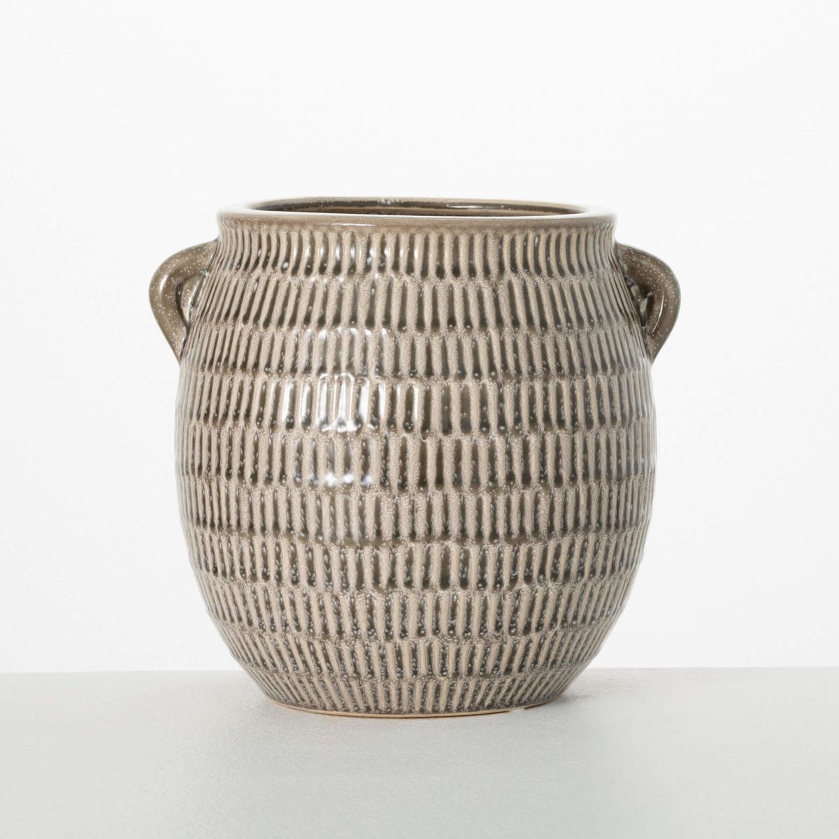 Sullivans 8.25" Hash-Marked Ceramic Urn Vase | Target