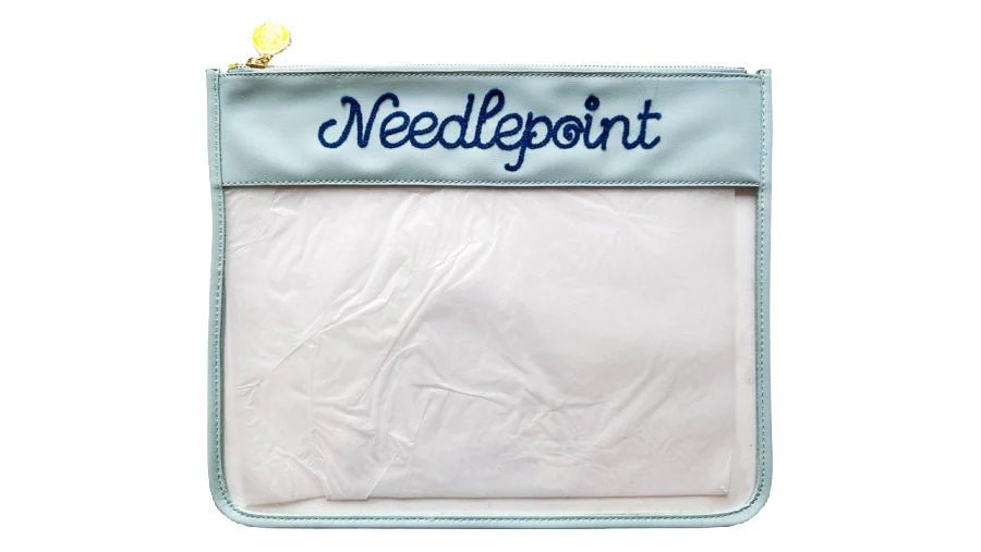 Large Needlepoint Clear Zip Pouch | Penny Linn Designs