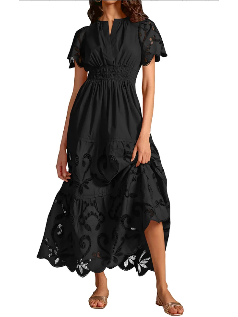 PRETTYGARDEN Women's Midi V-Neck Midi Dress. Recommended summer outfits. | Walmart (US)