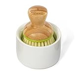 Full Circle Bubble Up Ceramic Soap Dispenser & Bamboo, Dish Brush + Dispenser, Green | Amazon (US)