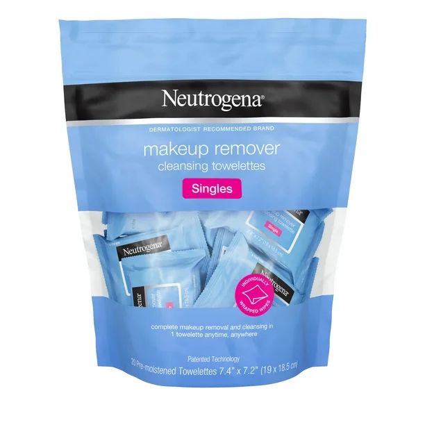 20 Count, Individualy Wrapped, Neutrogena Makeup Removing Facial Towelettes | Walmart (US)