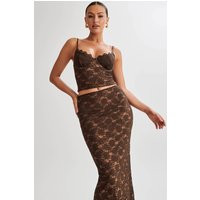Joey Lace Corset Top - Chocolate | MESHKI US