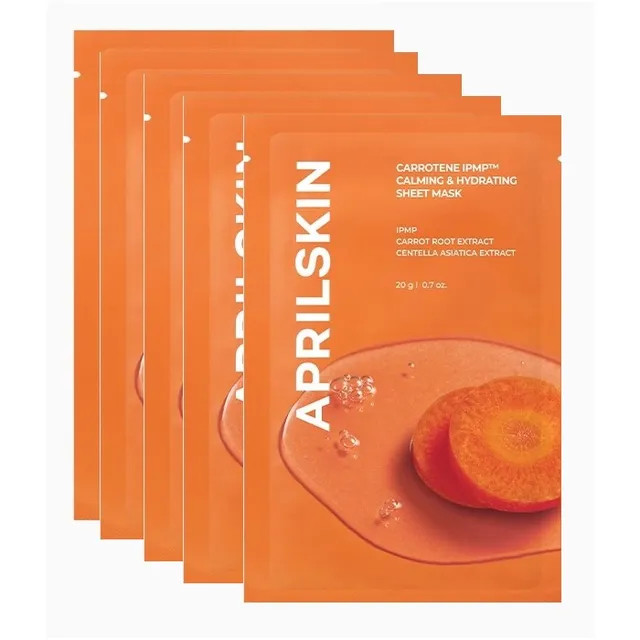 APRILSKIN - Carrotene IPMP Calming & Hydrating Sheet Mask Bundle Set | YesStyle Global