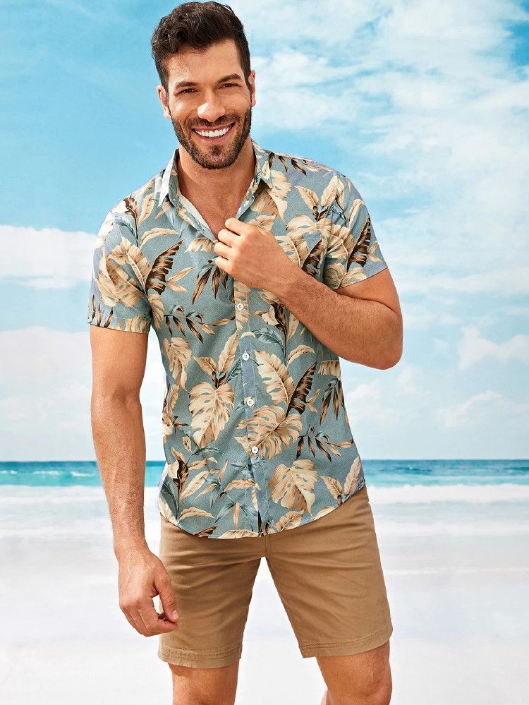 Men Tropical Print Hawaiian Shirt | SHEIN