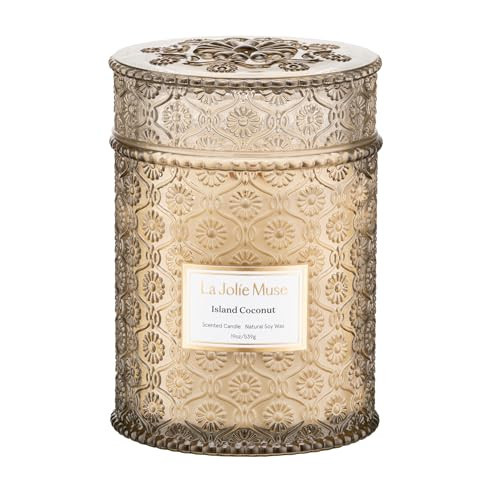 LA JOLIE MUSE Vanilla Coconut Candle – Coconut, Freesia & Vanilla | 19 oz Large Wooden Wick Candle | Natural Soy Wax | 90 Hours Clean Burn | Gift-Ready for Hosts & Gatherings | Elegant Home Décor | Amazon (US)
