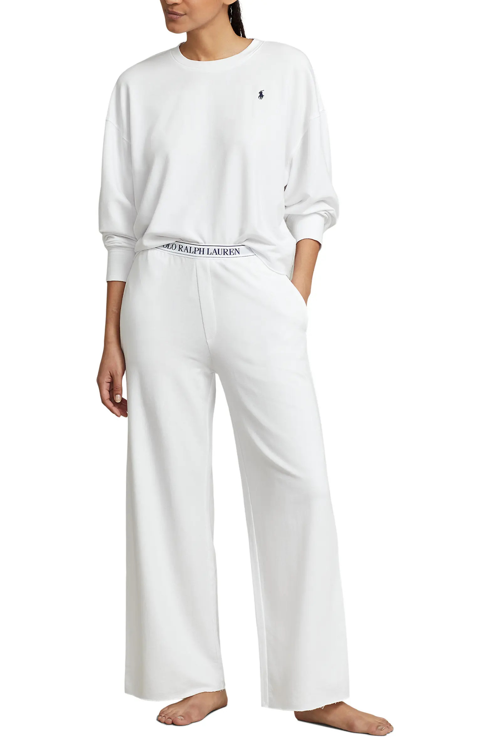 Polo Ralph Lauren Sweatshirt & Wide Leg Pajamas | Nordstrom | Nordstrom