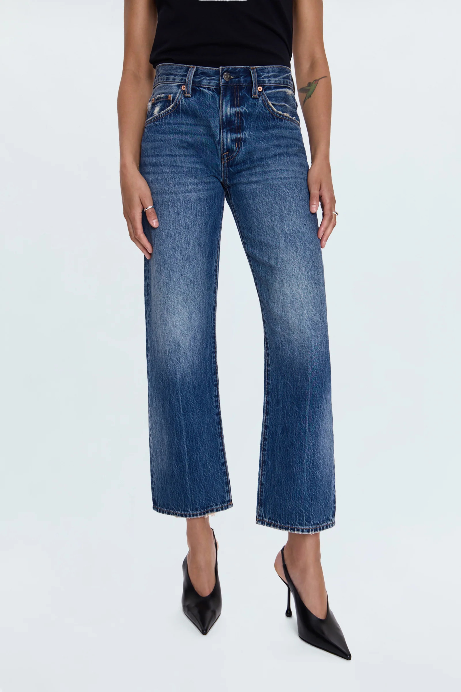 Lexi Mid Rise Bowed Straight Jean - Artisan | Pistola Denim