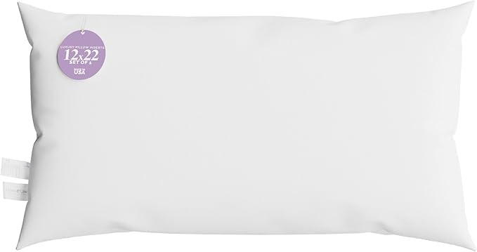 12x22 inch Lumbar Pillow Insert by Looms and Linens with Down Alternative Boudoir Pillow - USA Ma... | Amazon (US)