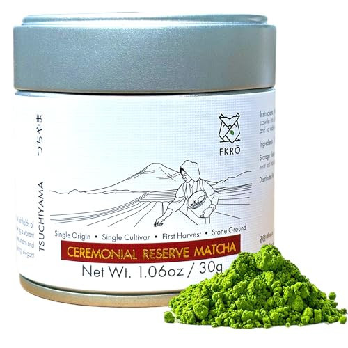 FKRO Ceremonial Reserve Matcha Tsuchiyama | 1st Harvest, Stone-Ground, Single Cultivar, Single Origin | Flown Fresh Monthly from Japan (30g/1.06oz) Tin | Amazon (US)