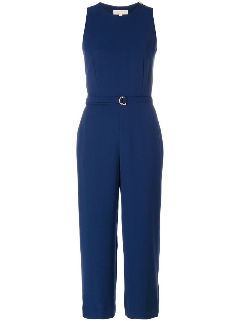 Michael Kors - sleeveless jumpsuit - women - Polyester - 0, Blue, Polyester | FarFetch US