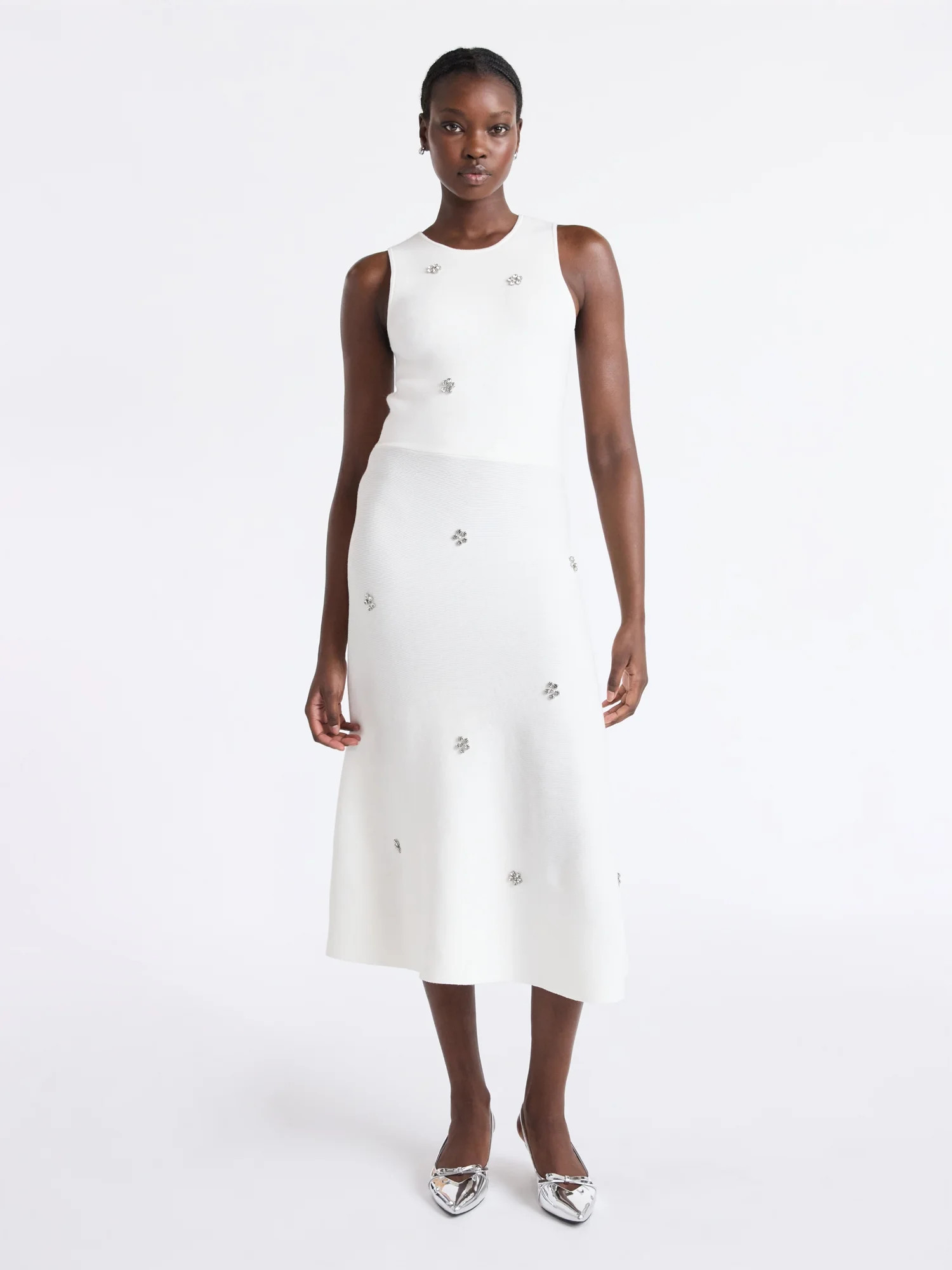 Free Assembly Women's and Women's Plus Beaded Sleeveless Midi Sweater Dress, Sizes, XS-4X | Walmart (US)