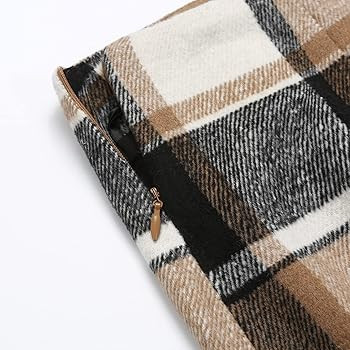 Kinghua Womens Wool Plaid Mini Skirt Fall Winter High Waisted Bodycon Pencil Skirt | Amazon (US)