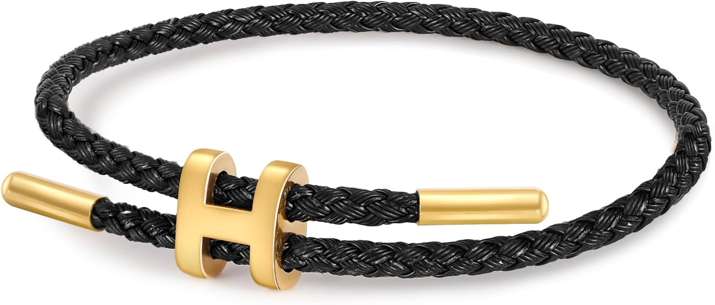 hartprint H Bracelet Designer Rope Bracelets for Unisex Adjustable Charm Bracelet with Gold Plate... | Amazon (US)
