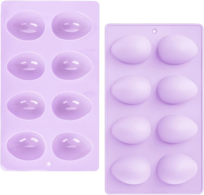 2Pcs 8-Cavity Silicone Easter Egg Molds, Egg Shaped Cake Pop Mold, Baking Supplies for Making Cho... | Amazon (US)