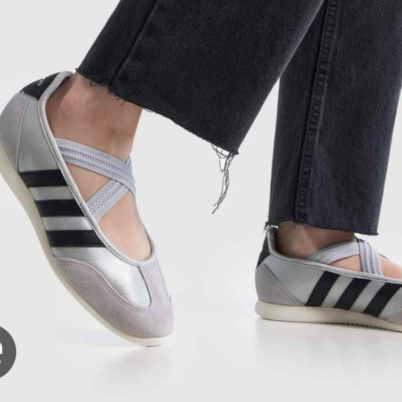 Adidas Women's Ballet shoes - Grey/Silver | Depop US