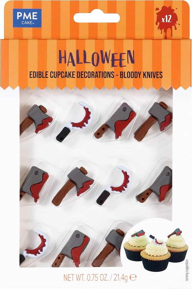 PME Halloween Edible Sugar Decorations - Bloody Knives (Set of 12) | Amazon (US)