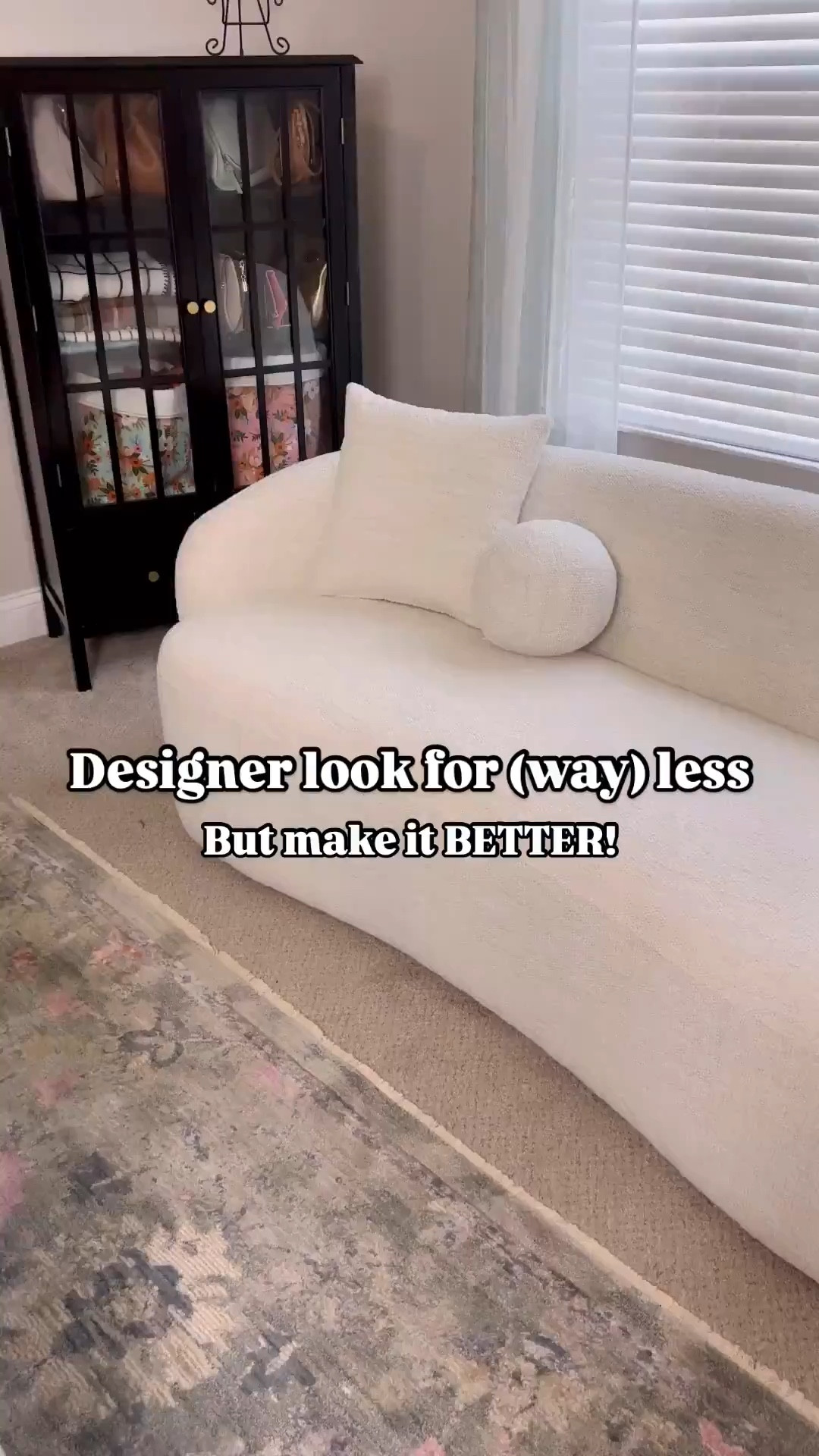 This curved sofa looks so high end but it’s from Walmart! The headboard was the most affordable king size I could find with the Anthro curves I was looking for but I didn’t love the color. Don’t be afraid to customize things to fit your home! 

#LTKStyleTip #LTKHome #LTKWatchNow